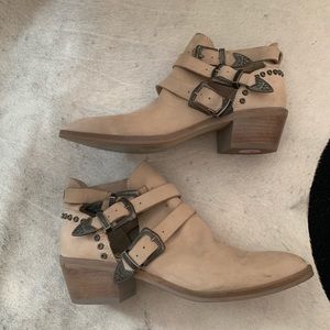 Free People Buckle Booties